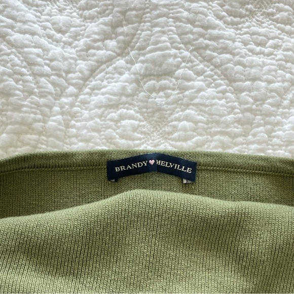 Brandy Melville green knit halter top - Picture 3 of 4